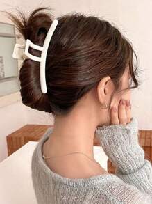 1 pieza Clip para el cabello de mujer de moda de una sola línea y de gran tamaño, clip de cabello elegante de unicolor, clip de cabello grande, accesorio de cabello simple, adecuado para el uso diario, citas y vestir.