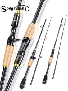 SOUGAYILANG Canna da pesca a 2 sezioni da 1,8m, adatta per principianti: il compagno portatile ideale per i pescatori in movimento, canna da pesca in fibra di carbonio per acqua dolce e salata