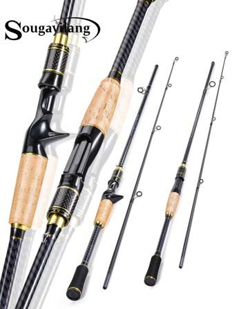 SOUGAYILANG Beginner - Friendly 1.8m 2 Sections Lure Rod:The Ideal Portable Companion For On-The-Go Anglers,Carbon Fiber Fishing Rod For Freshwater And Saltwater