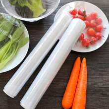 1 Roll Cling Wrap, Tear-Off Design, Microwave & Refrigerator , 50M Length, PE Film - Transparent - View 1