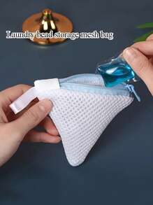 1/3个装多功能洗衣珠收纳袋，洗衣珠袋/肥皂袋/洗衣护理网袋，迷你加厚洗衣珠收纳网袋，适合存放香氛珠、粉扑等，也适合衣物收纳整理，简约风格，春季百搭，夏季上衣亦可。 - 彩色 - 查看 3