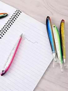 5pcs Fish Shaped Ballpoint Pens, Press-Type Cap, Medium Tip, Plastic Body, Rectangular Shape - Suitable For Teens And Adults - Great For School, Office And Entertainment - Unique Student Gift And Back To School Essential - Multicolor - View 6
