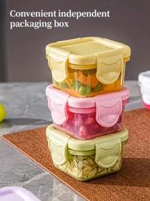1pc 2.03oz Mini Fresh-Keeping Box Plastic Side Dish Storage Box Seasoning Dispensing Box Sealed Box, Storage Boxes For Organizing