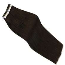 Tape In Hair Extensions Human Hair Seamless Tape In Hair Extensions Invisible Tape Ins Natural Black Remy Human Hair 50g/Pack - Natural Black - View 5