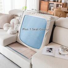 1pc Waterproof Jacquard Universal Stretch Sofa Cushion Cover, Modern Simple Style Anti-Slip Sofa Cover, Living Room Sofa Protector Fits L-Shaped Sofa And 1/2/3/4 Seater Sofa, All Seasons - Beige - View 22