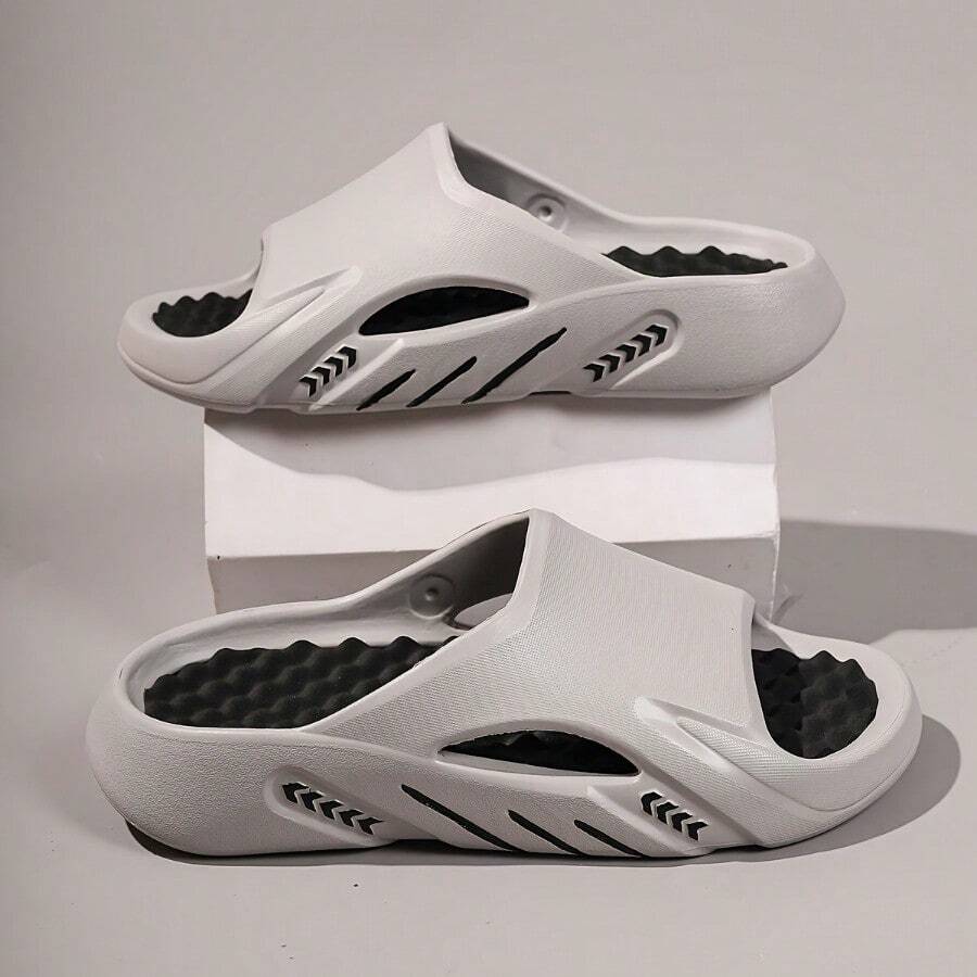 Mens EVA Slides - Comfortable Non-Slip Shoes With Breathable Open-Toe Design For Indoor, Outdoor, Beach, And Shower Use - Perfect For Spring And Summer - Xám - Xem 1