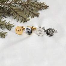 Custom Photo Cufflinks For Men,Personalized Cufflinks With Picture,Engraved Cuff-Links Groom Gifts,Father's Day Gifts,Gift For Him Dad