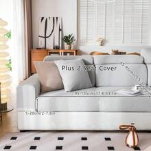 1pc Waterproof Jacquard Universal Stretch Sofa Cushion Cover, Modern Simple Style Anti-Slip Sofa Cover, Living Room Sofa Protector Fits L-Shaped Sofa And 1/2/3/4 Seater Sofa, All Seasons - Light Grey - View 22