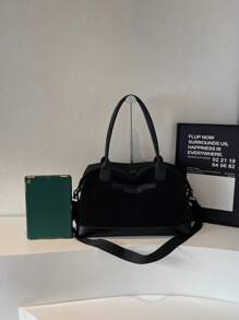 NingJia Women's Large Capacity Travel Bag, Lightweight Short-Distance Luggage Bag, Outdoor Travel Wet And Dry Separation, Swimming, Sports, Fashionable Fitness Handbag - Black - View 9