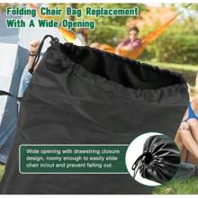 2 包露营椅替换袋，可折叠露营椅携带替换袋，草坪椅保护袋，户外运动旅行沙滩椅包，40 英寸 - 黑色 - 查看 5
