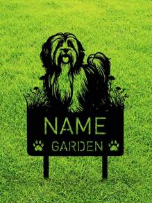 HELLOYOUNG 1PC Custom Havanese Metalen Memorial Garden Stake Gepersonaliseerde Huisdier Graf Marker Naambord Herinneringsstaak Decor Hond Verlies