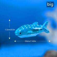 10/20 件迷你树脂鲨鱼雕像，小斑点艺术鲨鱼雕塑装饰品，适用于水族馆和微型景观装饰、家居装饰、蓝色圆点设计、复活节礼物