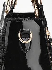 Classic Solid Color Crocodile Texture Square Handbag, Tote Bag, Ladies Commuter Shoulder Bag, Best Mother Day Gifts Ever