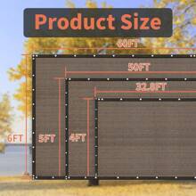 1Pc, DELLNA Heavy Duty Privacy Fence Shade Net, Fencing Shade Mesh, Suitable For Wall, Garden, Backyard, Outdoor Home Decoration, With Brown Edging, Coffee Color - Coffee Brown - View 4
