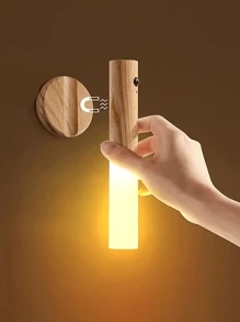 1 件/2 件/3 件运动传感器夜灯、磁性壁灯、室内木质壁灯衣柜灯、室内 LED 磁性可充电便携式灯，适用于走廊、卧室、衣柜、书桌、楼梯、橱柜 - 夜燈 - 查看 2