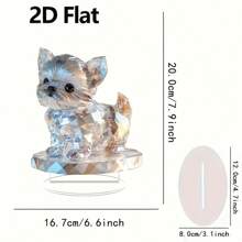 Glittering Crystal Acrylic Yorkshire Terrier Figurine - Elegant Rhinestone-Like Dog Decor, Suitable For Home And Office - Battery-Free, Holiday Gift, Assorted Style Gifts Birthday Graduation