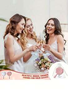 3/6/18 Pieces, Bridal Shower Favors Rose Design Mirrors Plastic Compact Mirrors Bridal Thank You Cards With Organza Bags Wedding Party Gifts Bridesmaid Gifts For Guests Bridal Party Supplies