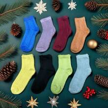 12 pares de calcetines de mujer de longitud media con tejido suave, cómodo y transpirable, buen tacto y no huele fácilmente. - Multicolor - Ver 4