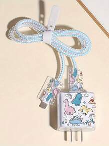 5 Pieces Dinosaur Charger Protective Case Compatible With Apple 20w For 11/12/13/14/15/16 Charging Cable Anti-Break Protective Case Cable Protector, Charger Protector - Multicolor - View 1