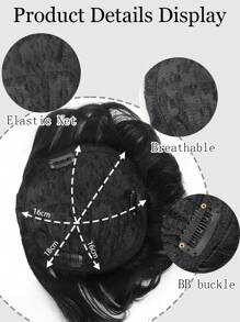 1pc Men's Synthetic Wig Fashion Men's Wig Natural Swept-Back Hairstyle Lightweight Men's Synthetic Wig For Short Straight Hair With Bangs