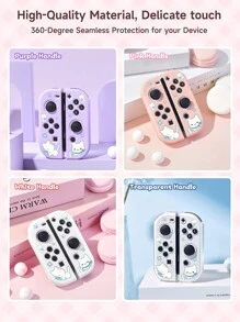 1 para uroczych kocich uchwytów ochronnych na przełączniki Joy-Con Controller, osłona ochronna na lewy i prawy uchwyt kontrolera Joy-Con Switch, akcesoria do konsoli do gier Switch, chroń kontroler Joy-Con przed uszkodzeniem, olejoodporny i odporny na zarysowania, łatwy w montażu i demontażu