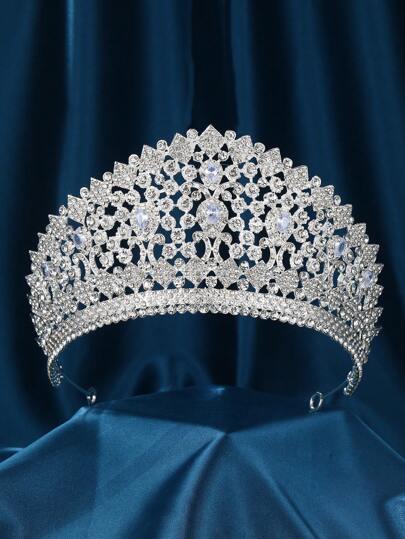 إكليل النصف هلالي الملكي المنمق بسبائك الذهب والأحجار الكريمة، لزينة الشعر للسيدات، مناسب للحفلات الزفاف ، أعياد الميلاد ، حفلات الهالوين ، أزياء السيدات