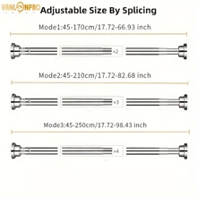 VANLONPRO 1 pieza Barra de cortina extensible de acero inoxidable sin taladrar de 45-250 cm/17.72-98.43 pulgadas, apta para baño, ventana, autocaravana, sala de estar, dormitorio, cortinas, armario, etc. Decoración de baño de verano, accesorios de baño, de vuelta al colegio