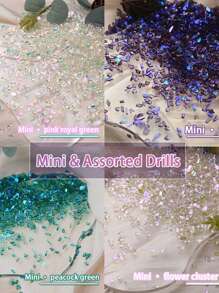 Mini asymmetrische Form Aurora Strass Nail Art Dekoration, kleine Nail Jewelry und Accessoires, super glänzende Nail Zubehör Nägel Nail Charms Nail Gems