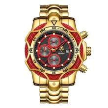 YaLaLusi 1 Piece Men's Bully Luxury Quartz Watch Personalized Big Wrist Watch Calendar Weekly Display Funky Hip Hop Style Watch Design IP Plating Wear-Resistant Oxidized Send Strap Remover Suitable For Daily Party Banquet Decorative Wear Best Choice Birthday Gift For Men Father Gifts