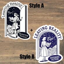 2 estilos (A + B) de pegatinas de libro de ficción divertidas, pegatinas de diseño vibrante inspirador resistentes a la intemperie, pertinentes a portátiles, iPad, botellas, blocks de notas, cuadernos, regalos perfectos para amantes de los libros - Multicolor - Ver 13