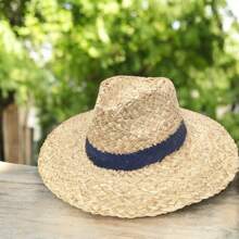 Solid Color, Colorblock Stripe, Multicolor Stripe, Bohemian Casual, Elegant Solid Color, Patchwork Decoration, UV Protection, Handmade Beach Hat, Sun Hat, Patchwork Sun Hat, Suitable For Spring, Summer, Autumn