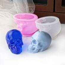 [Favorito del cliente] Moldes para velas de calavera de Halloween - Kit de manualidades de silicona y resina epoxi, formas de esqueleto blanco y rosa para decoraciones festivas - Para Halloween y fiestas - Ideal para artesanos y aficionados al bricolaje - Regalo perfecto para los amantes de Halloween - Multicolor - Ver 5