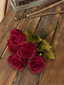 1 Bunch Of Simulation Roses Spring Home Living Room Bedroom Table Scene Party Decoration Shooting Hand Bouquet