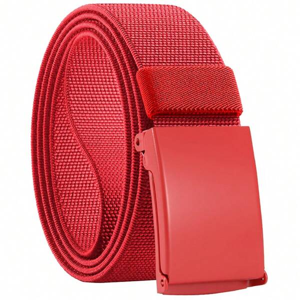 YOORAN 1PC Men Belt, Work Belts For Men, Holeless Adjustable Golf Casual Dress Belts For Men, Web Canvas Cloth Fabric Belt Summer, School Casual, Business, Boyfriend Husband Father Dad Men Gift, Daily Wear, Fashion, Teen, Outdoor, Vacation, Athletic, Travel, Street, Boho, Vintage