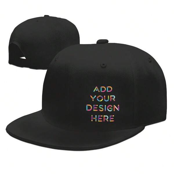 Custom Flat Brim Sun Hat With Stylish Printed Design And Adjustable Strap, Personalized With Images And Text Logo. These Breathable And Sweat-Wicking Street Style Hats Are Suitable For All Seasons And Are Great For Men And Women. Suitable For Skateboarding, Daily Wear, Sports, Travel And Outdoor Activities, With Classic And Fashionable Style, It Is A Good Choice For Holiday Gifts.