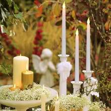 1-12 Pcs LED Flameless Candles Flickering, Battery Powered Led Taper Candles Flickering, Flameless Candles Led Electronic Candles Fake Candles For Wedding Decor, Party, Table, Home, Room, Christmas Decorations, Thanksgiving Decor, Halloween Decor