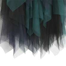 Tulle Skirts For Women Solid Color Layered High Low Asymmetrical Midi Length Elastic Waist Mesh Tutu Skirt For Party, Vacation, Daily Wear - Green - View 7