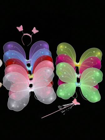 1 set d'ailes de fée papillon d'ange pour costume, fête, représentation, Halloween