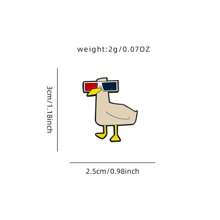 Punk 3D Glasses Duck Enamel Brooch Custom Decorative Brooches Ornaments Lapel Bag Badges Jewelry Gifts 2025 New Style