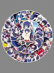 50pcs Cute Takanashi Rikka Mix 1.5-2.0 Inches PVC Cartoon Waterproof Graffiti Stickers For Office Supplies Phone Motorcycle Helmet Computer Cars Guitar Boot Home