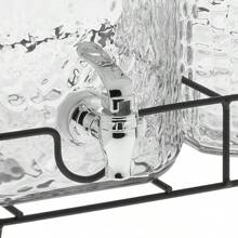 Style Setter Beverage Dispenser W/Stand (Set Of 2), 1.5 Gallon Large Countertop Glass Drink Dispenser W/Spigot, Party Drink Dispenser For Sweet Tea Lemonade Punch Water, Juice Dispensers For Parties