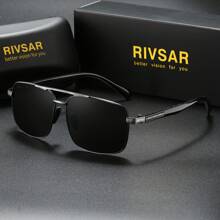 RIVSAR Men's Polarized Sunglasses Pilot Frame Outdoor Sports Cycling Sunglasses Driver Driving Fishing Glasses Counter Box Gift Mirror For Summer Beach Vacation,Outdoor,Travel - Multicolor - View 13
