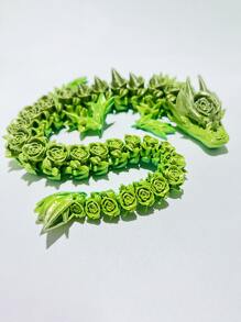 3D Printed Vivid Rose Dragon Sculpture - Flexible Joints, Multi-Colored, Suitable For Home And Office Decor, Great For Bookshelf, Living Room, Desk, Dragon Decoration