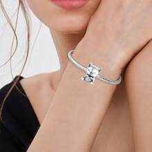 PARCOM 镀银串珠装饰 Pom Pom 猫宠物动物系列串珠首饰，适合手链和项链，生日、节日的完美珠宝礼物 - 毛球貓寵 - 查看 5