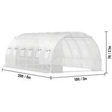 Walk-In/Pop Up Green House, 4.6 X 2.4 X 6.7/4.6 X 4.6 X 6.6/8.7x6x7.6/15 X 6.5 X 7ft, Greenhouse With Shelves, High Strength PE Cover With Doors, Windows And Steel Frame, Set Up In Minutes, For Planting And Storage,Green/White - 20 x 10 x 7 ft - Xem 9