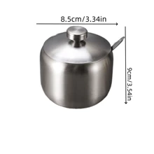 1pc Stainless Steel Seasoning Jar Set With Spoon - Gold Kitchen Condiment Containers For Salt, Pepper, Sugar & Spices - Bbq & Restaurant Essentials,School Supplies - Multicolor - View 9
