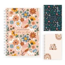 A5 Notebook 100 Sheets Lined Sketchbook Drawing School Hardcover Notebooks - Pink Floral - View 8