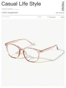 1 Pair Men's Acrylic Casual Lightweight Square Frame Fashion Black Glasses, Suitable For Daily Reading And Commuting - Multicolor - View 6