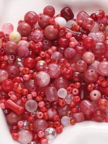 beadia 30-90g/Pack, 3-12mm Mixed Red Glass Beads, Suitable For DIY Jewelry Making, Necklaces And Bracelets Crafts, Women Handmade Materials - Red - View 4