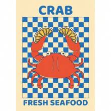 1pc Colorful Sardine Lobsters Crabs Fish Marine Animals Canvas Paintings Kitchen Living Room Home Decoration No Frame